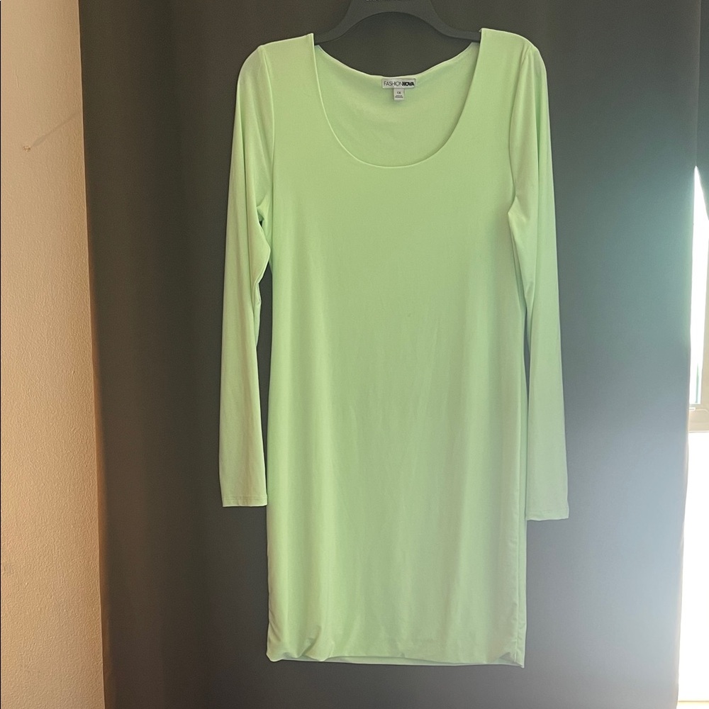 Fashion Nova Lime Green Mini Dress